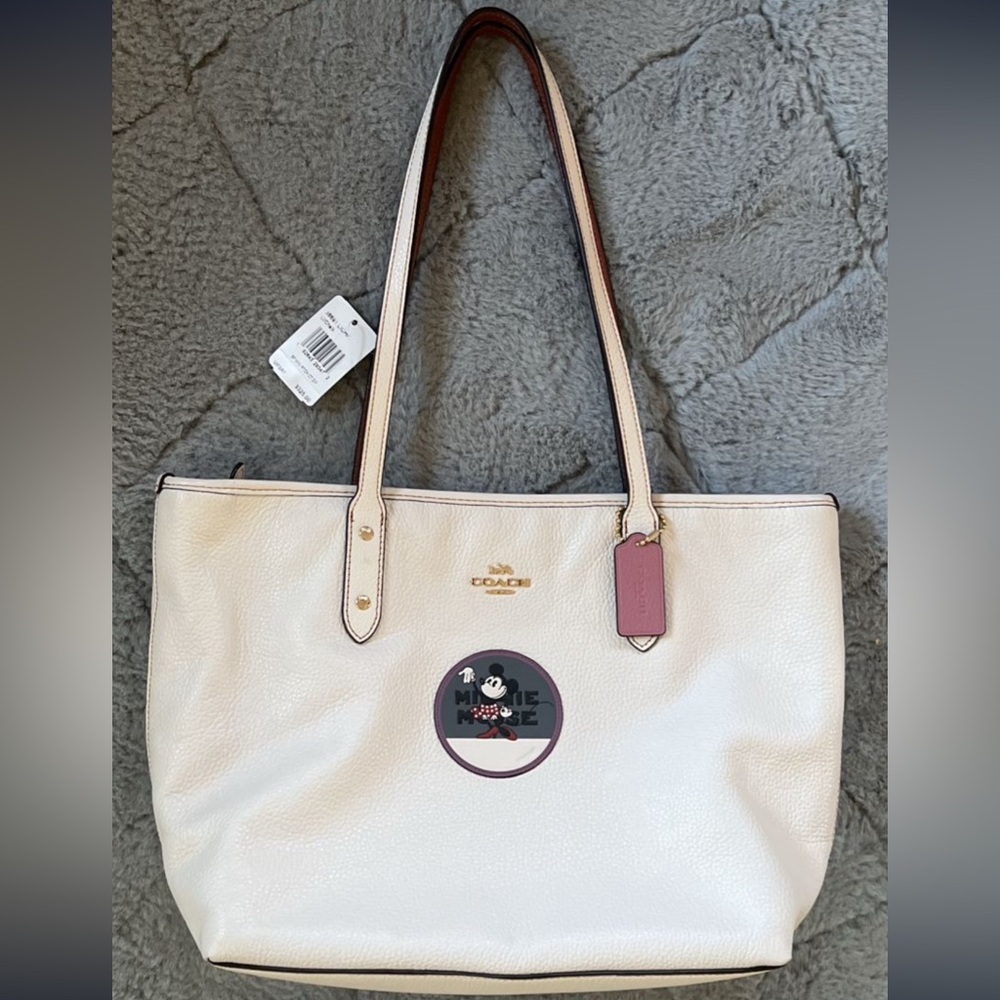 Coach Cream Tote with Minnie Mouse Design